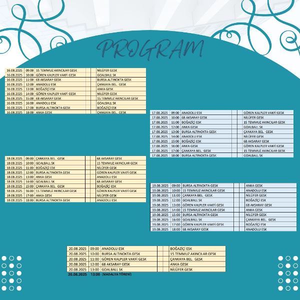 GOALBALL ERKEKLER 1. LİG 2. DEVRE MÜSABAKALARI REKLAMANI YAYINLANDI.